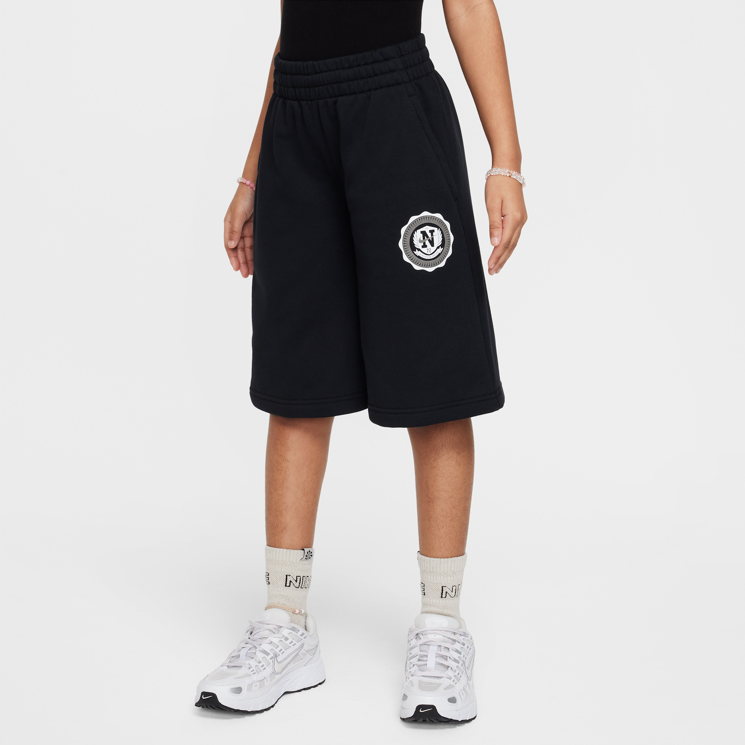 Nike Sportswear meisjesshorts van sweatstof - Zwart
