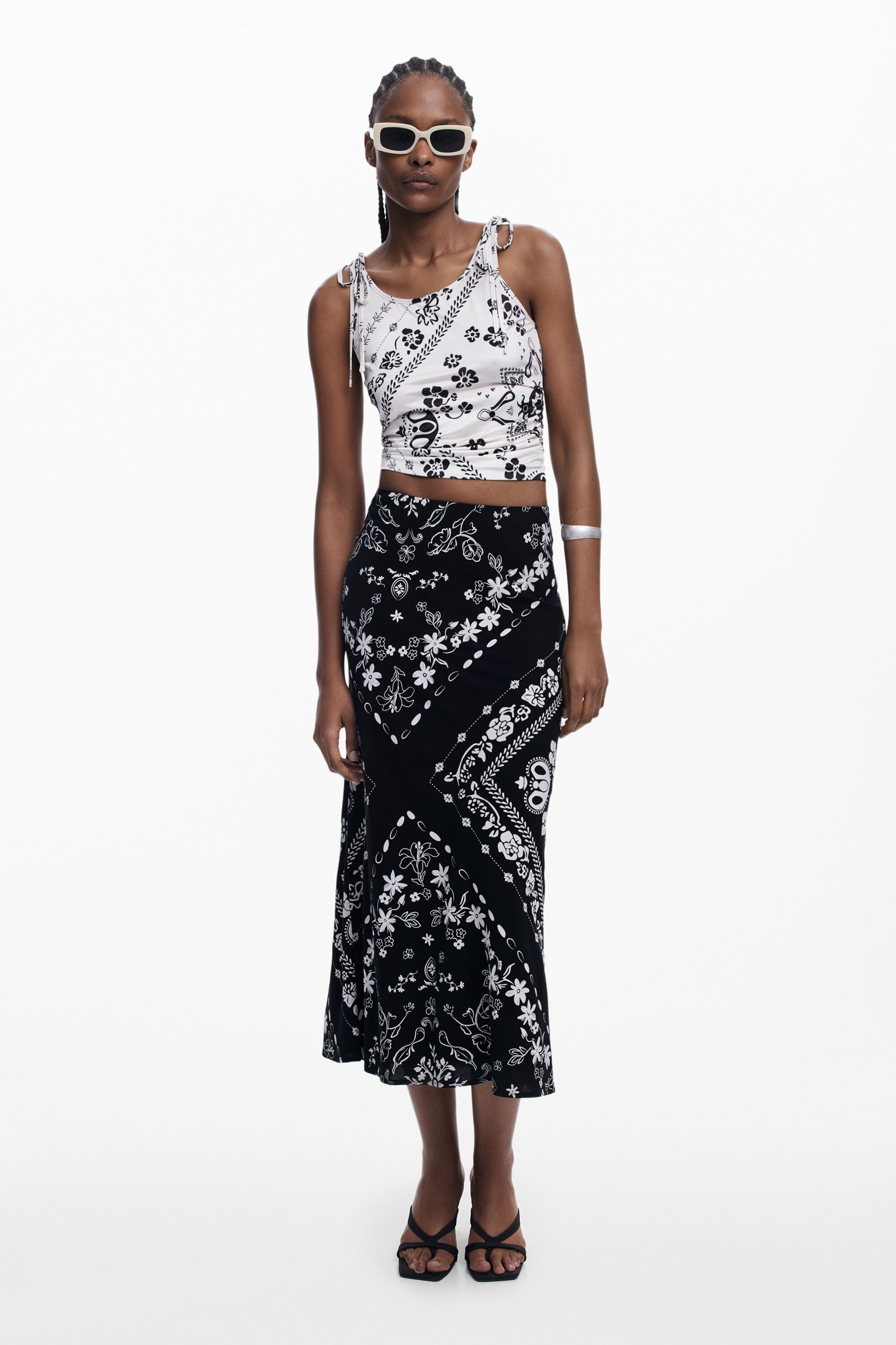 desigual Zwarte bandana-rok - BLACK