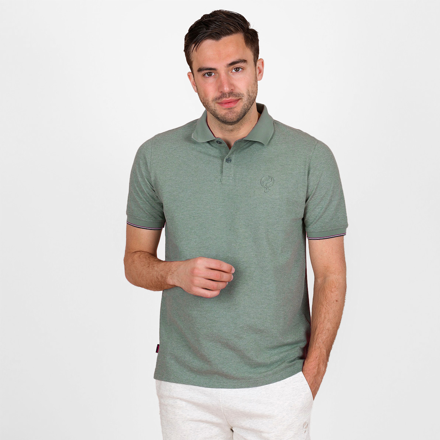 Quick-Q1905 Heren Polo Toldijk - Lichtgroen Melange