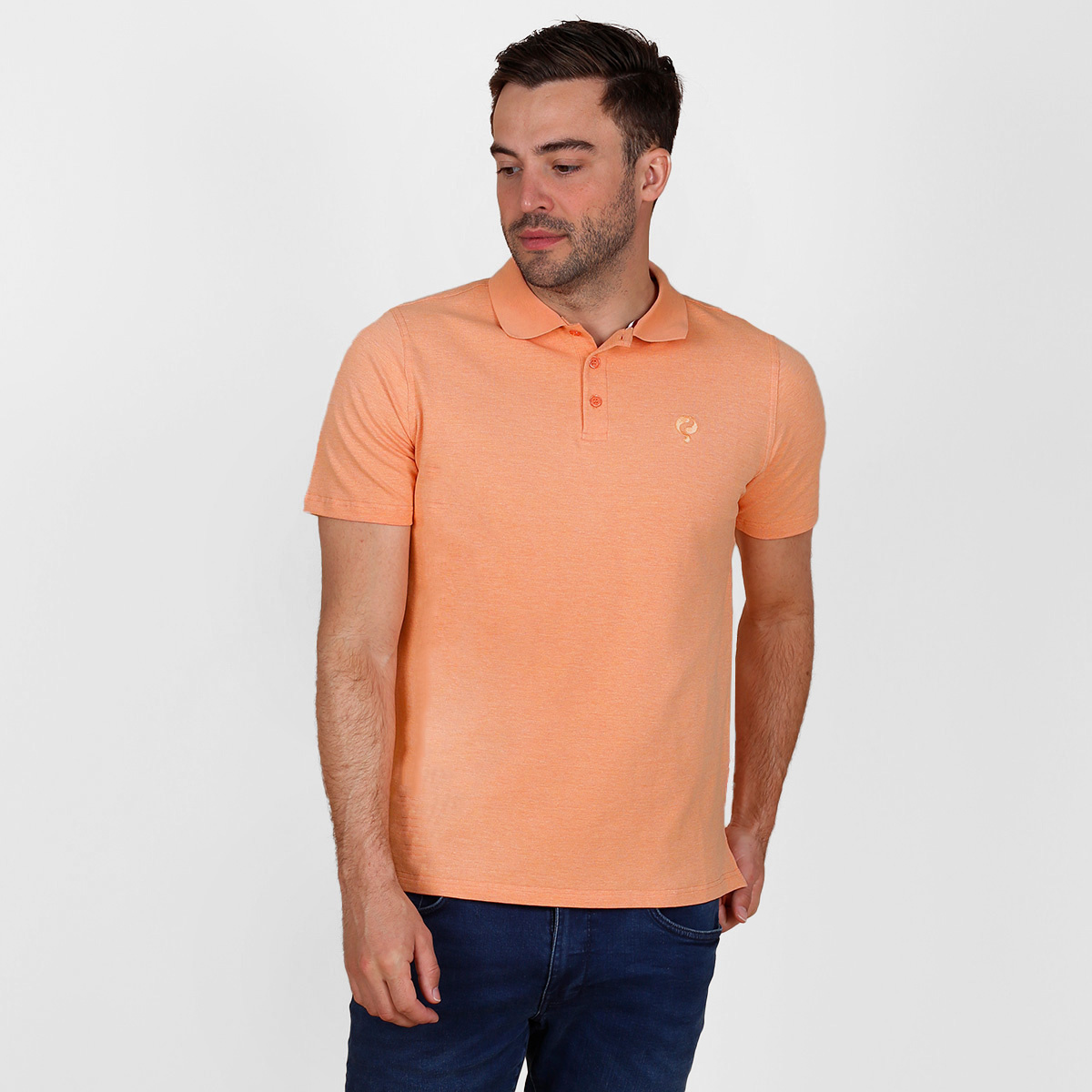 Quick-Q1905 Heren Polo Willemsdorp | Lichtoranje Melange