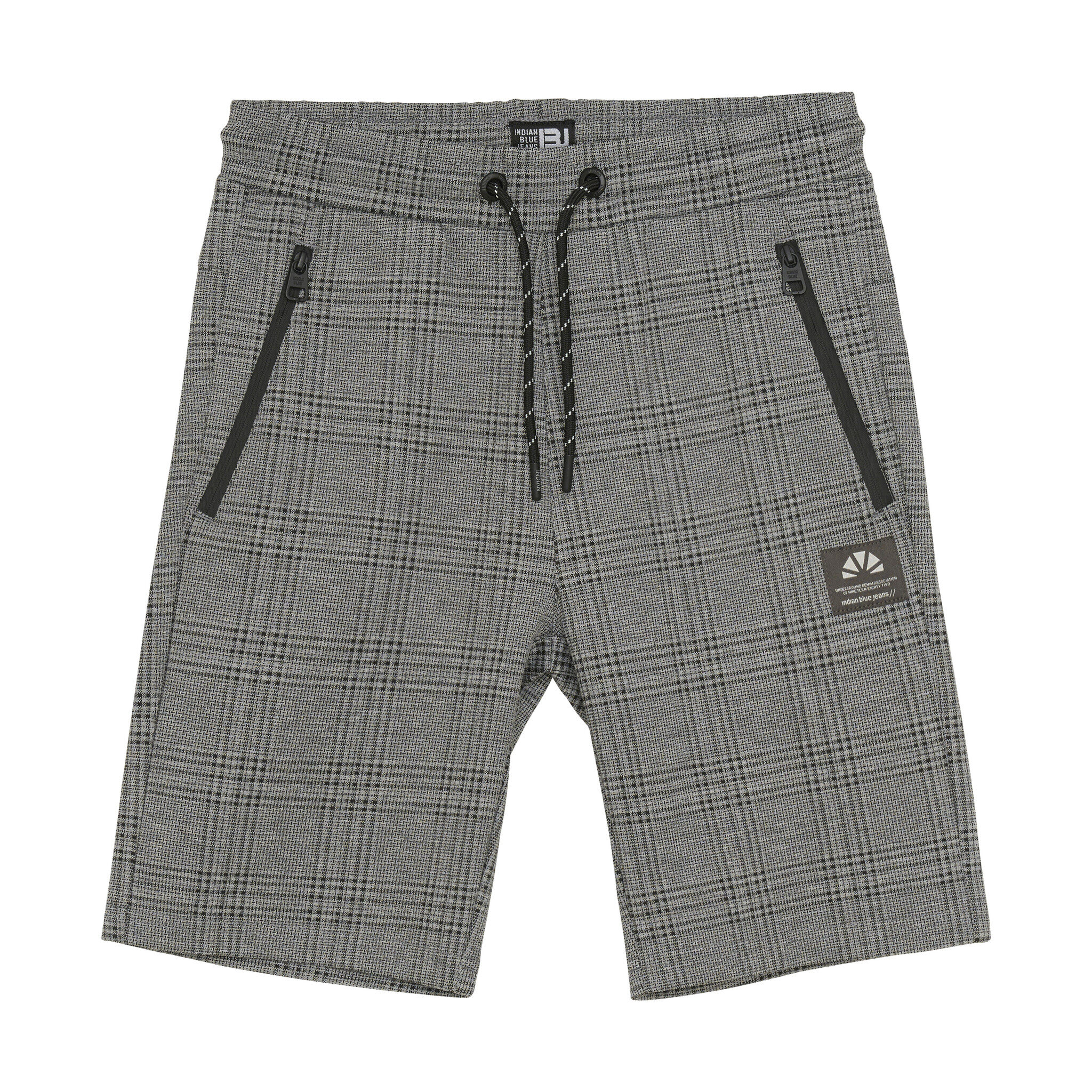 Indian Blue Jeans Zomer sweat short jongens - grijs - geruit