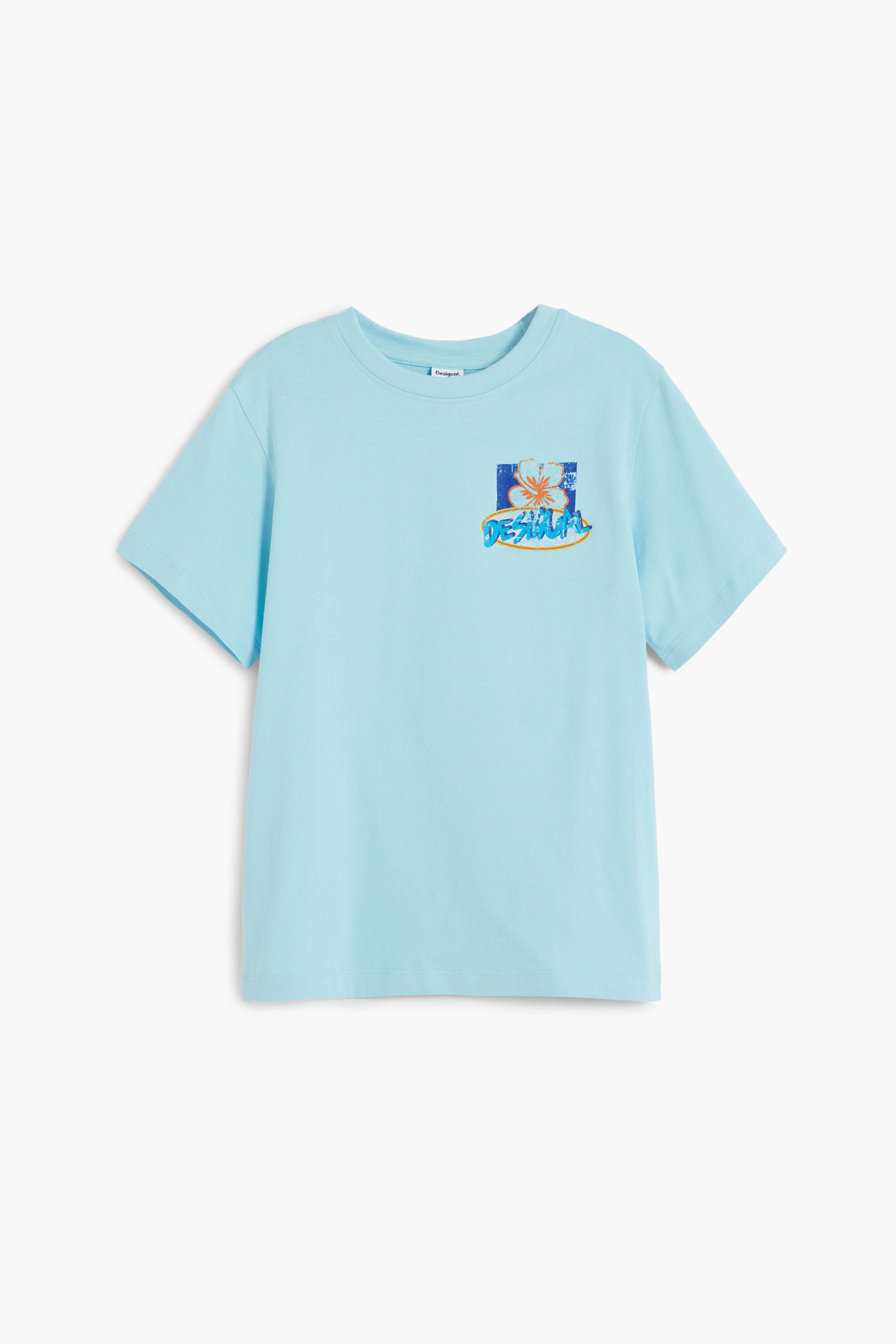 desigual T-shirt met tropische print - BLUE