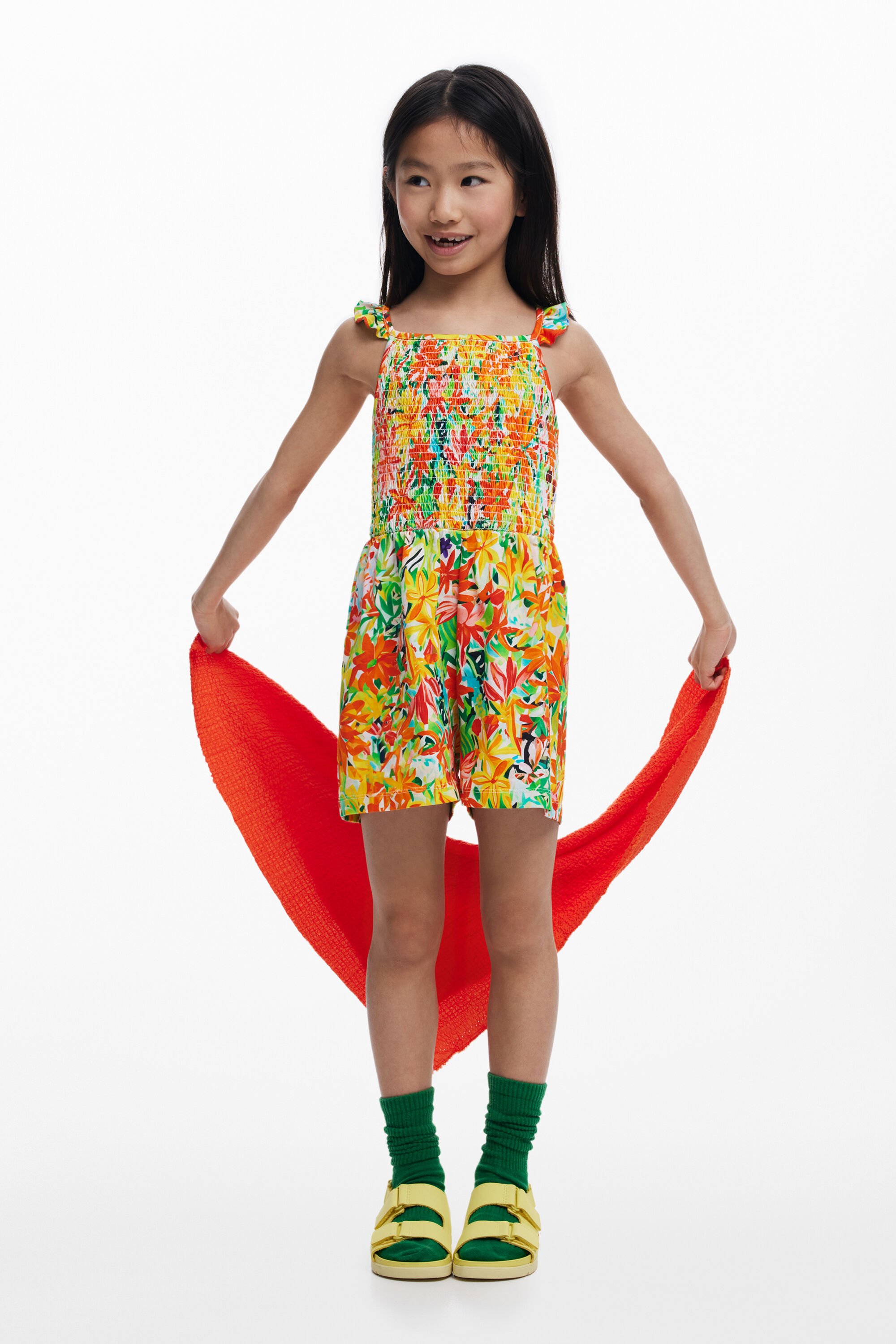 desigual Korte bloemen jumpsuit - MATERIAL FINISHES