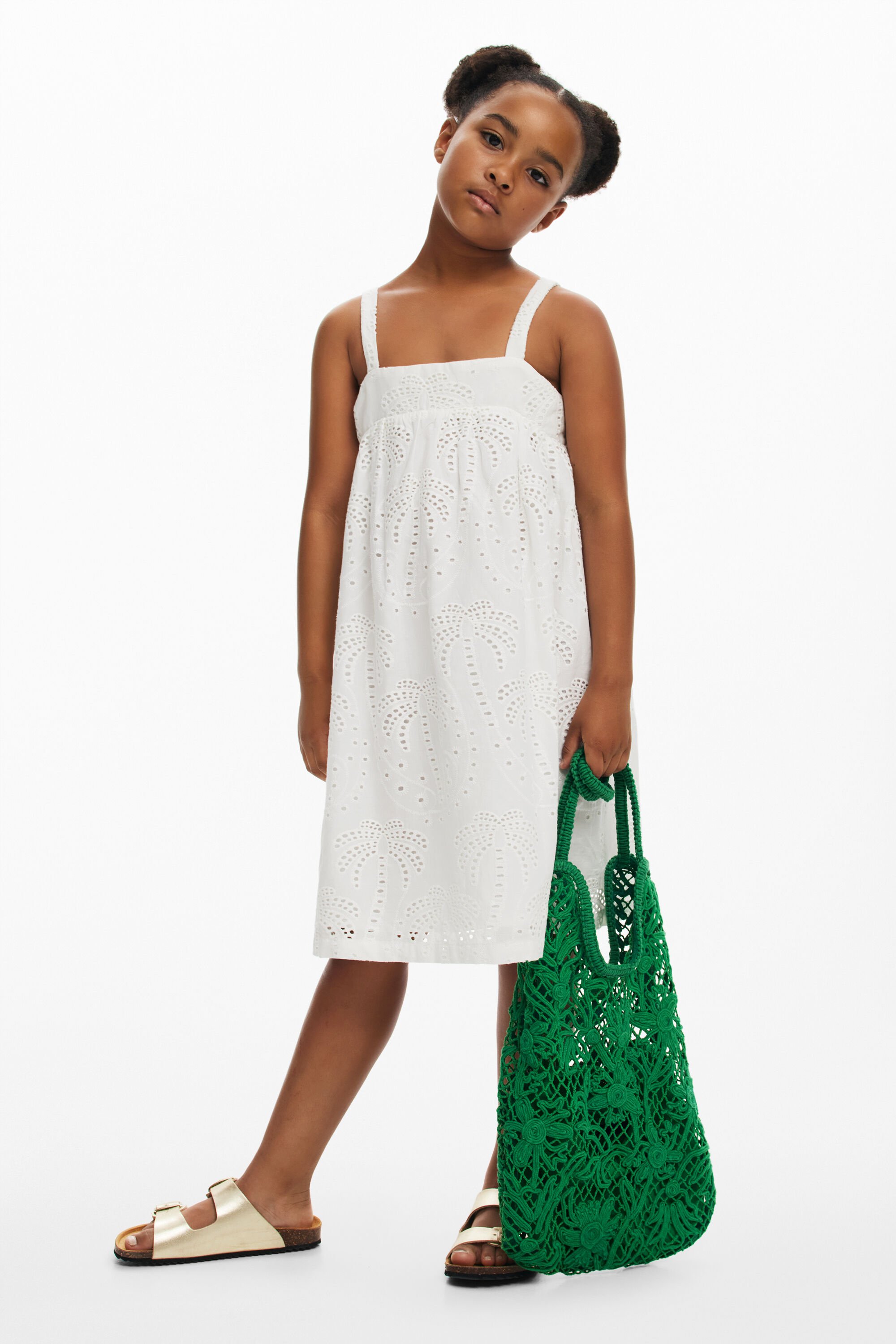 desigual Kort geperforeerde jurk - WHITE