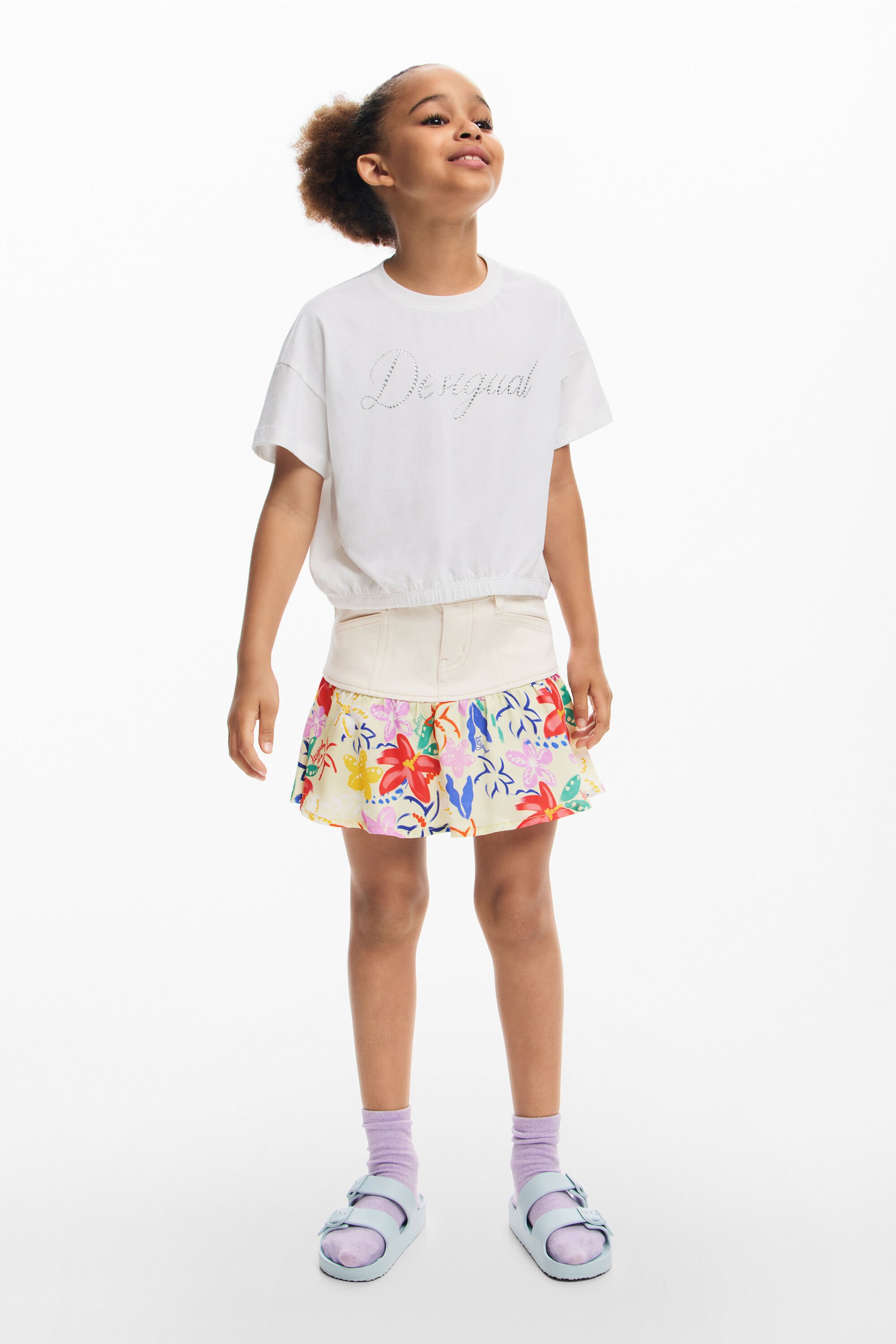 Desigual t-shirt met strass - WHITE