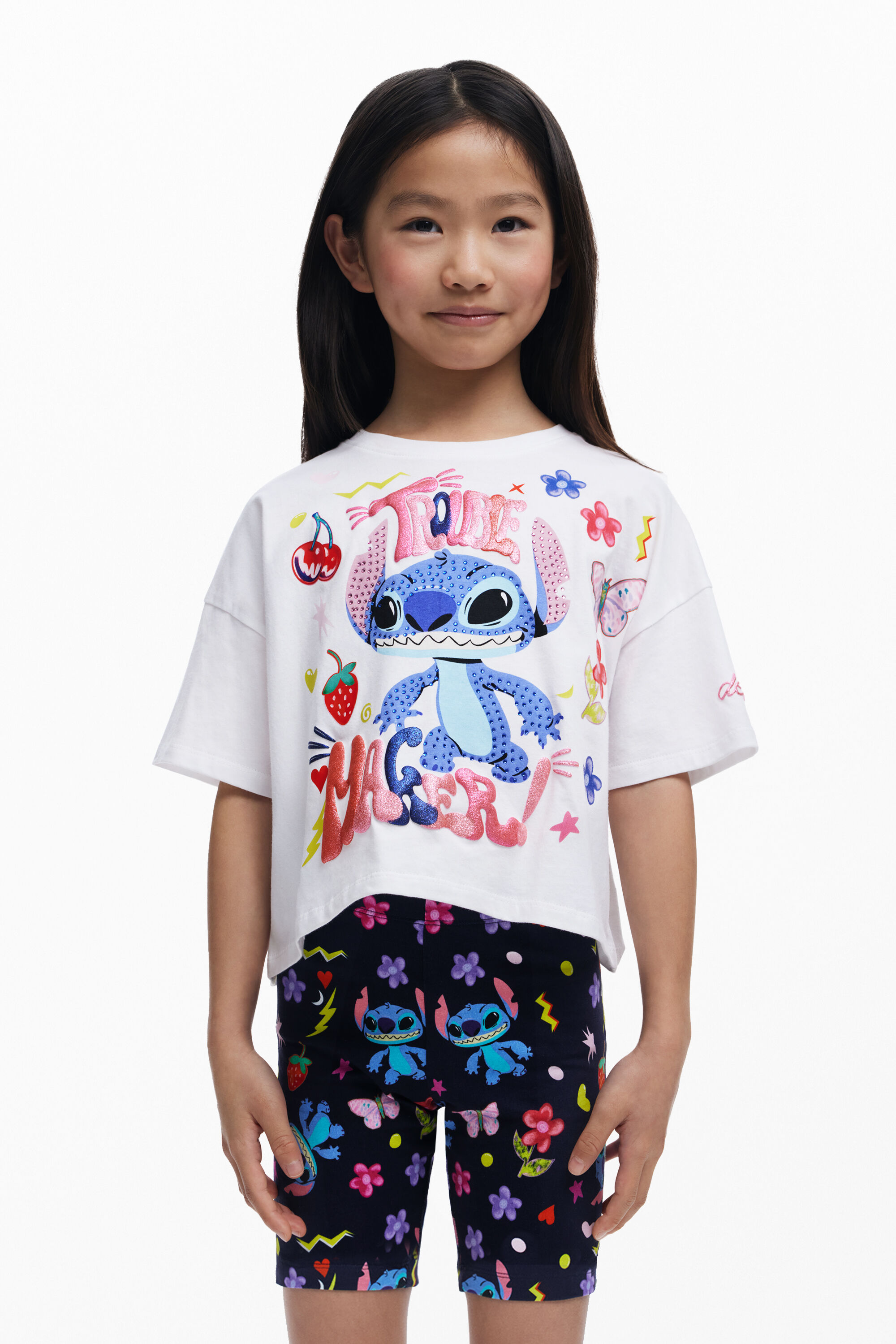 desigual Cropped T-shirt Stitch™ - WHITE