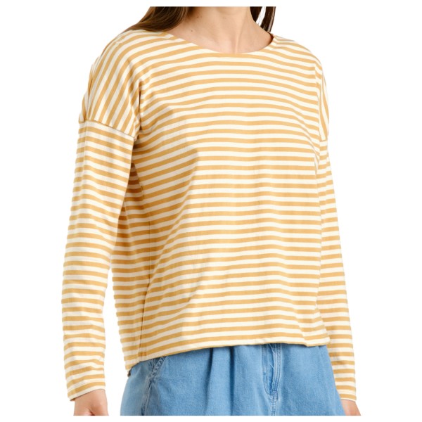DEDICATED - Women's Top Humledal Stripes - Longsleeve, beige