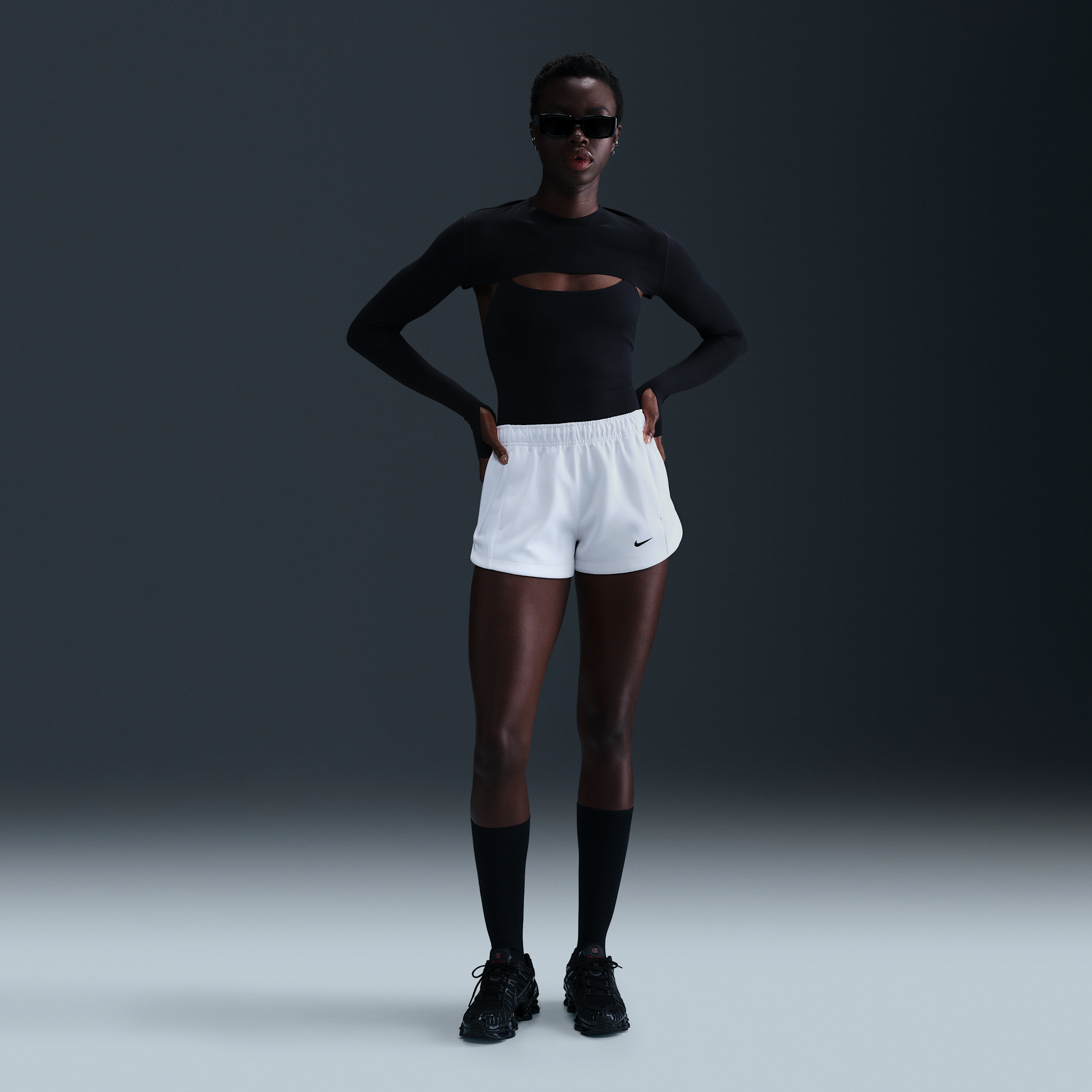 Nike Essential Poly Shorts - White- Dames, White