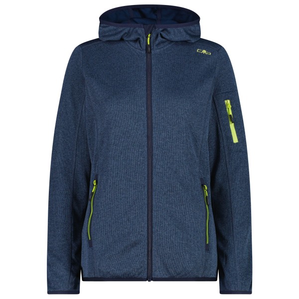 CMP - Women's Jacket Fix Hood Knitted + Mesh - Fleecevest, blauw