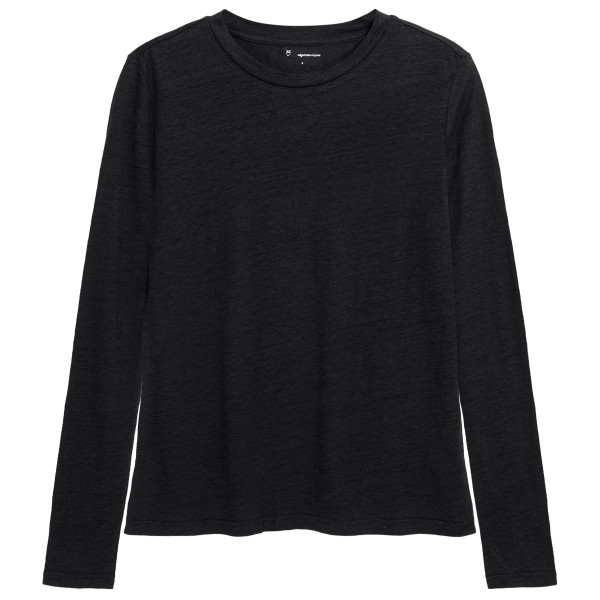 KnowledgeCotton Apparel - Women's L/S Linen T-Shirt - Longsleeve, zwart