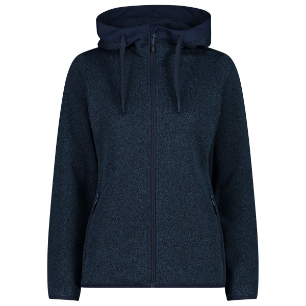 CMP - Women's Jacquard Knitted Jacket Fix Hood - Fleecevest, blauw