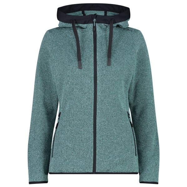 CMP - Women's Jacquard Knitted Jacket Fix Hood - Fleecevest, turkoois