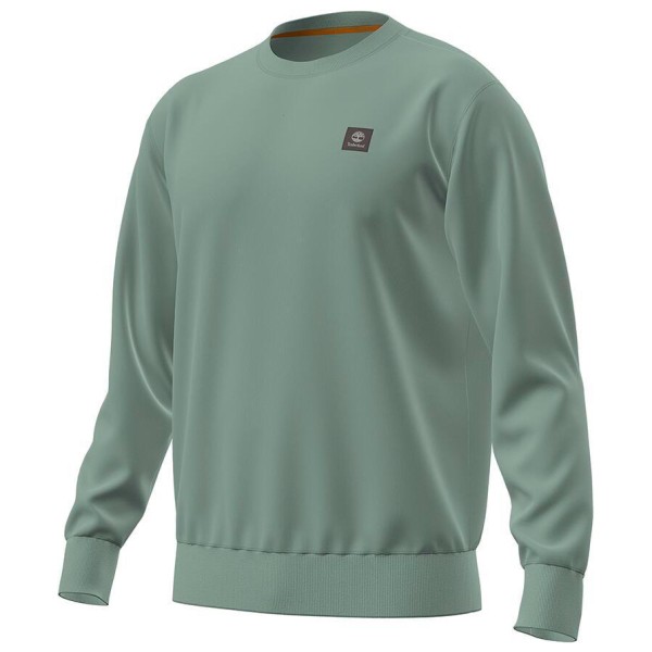 Timberland - Woven Badge Loopback Crew Neck - Trui, turkoois