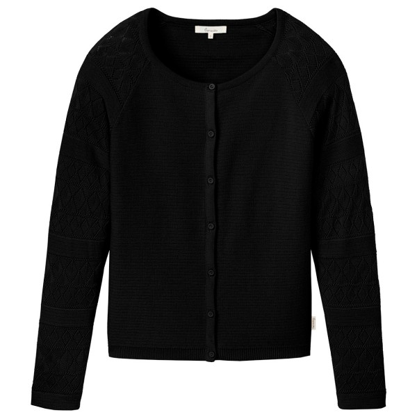 Tranquillo - Women's Ajour Strickjacke - Fleecevest, zwart