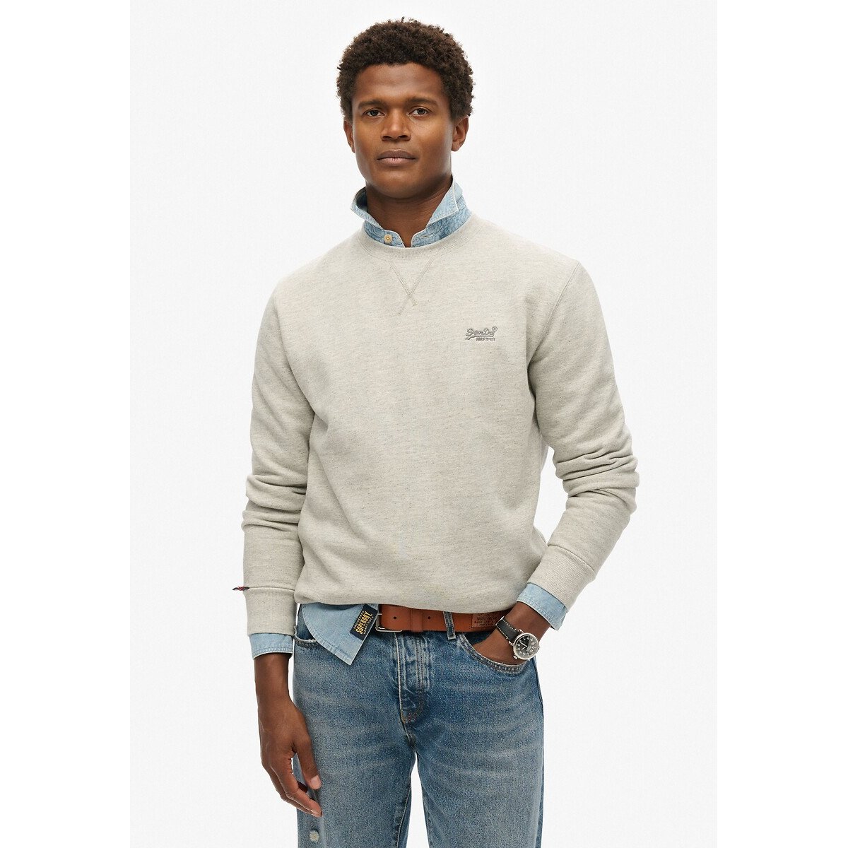 Superdry Sweater met ronde hals en logo Essential