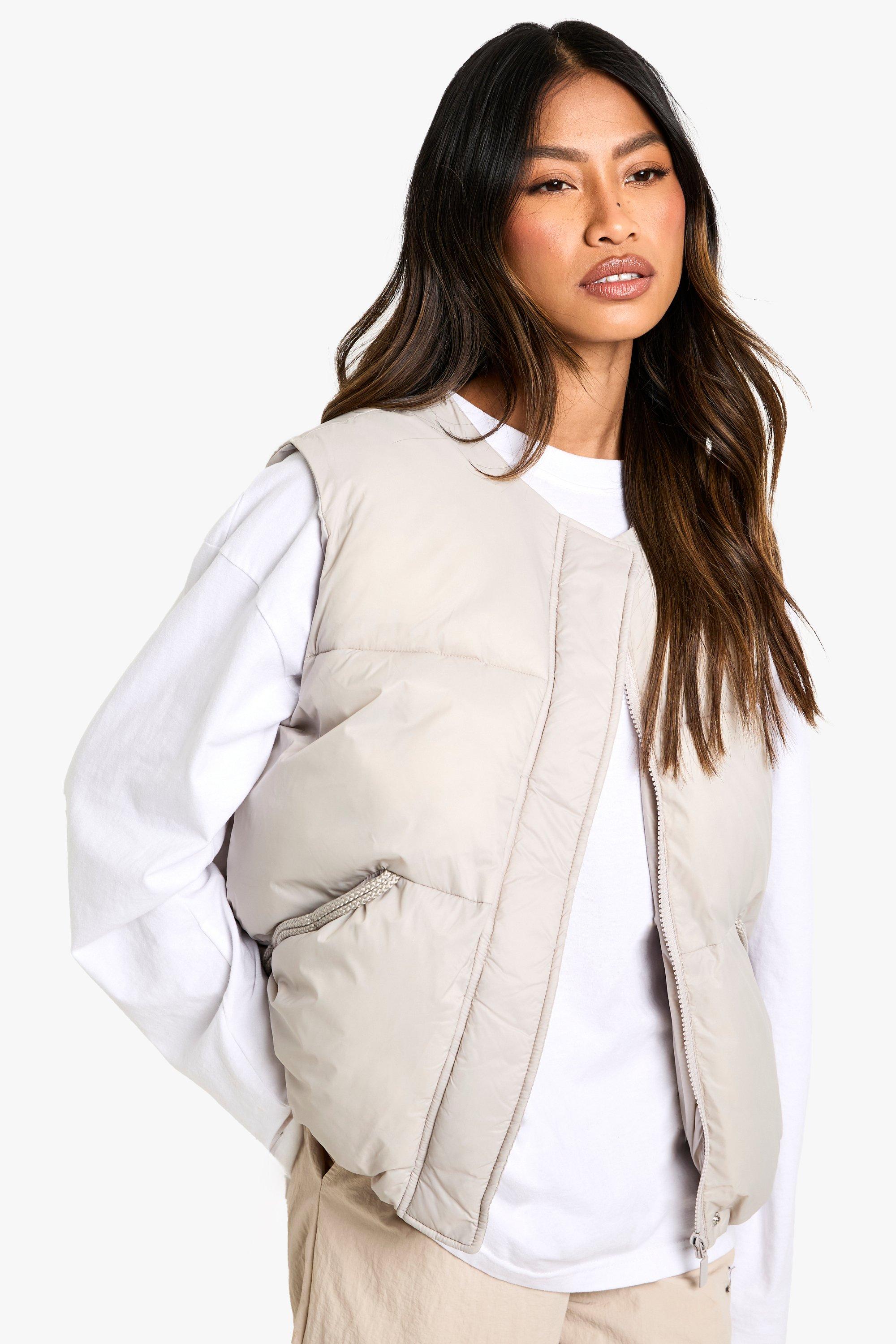 Boohoo Bodywarmer Met Strik, Grey