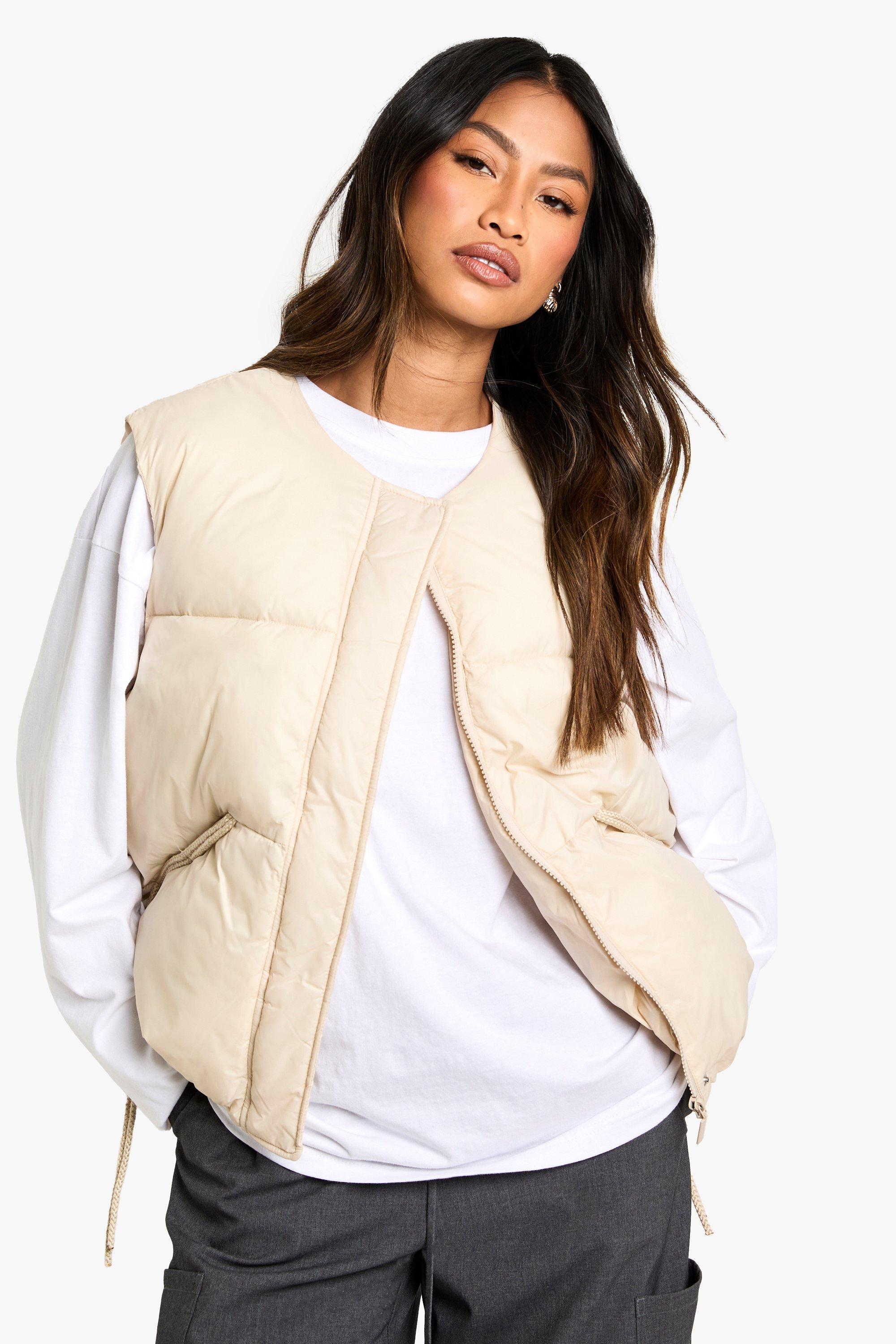 Boohoo Bodywarmer Met Strik, Stone