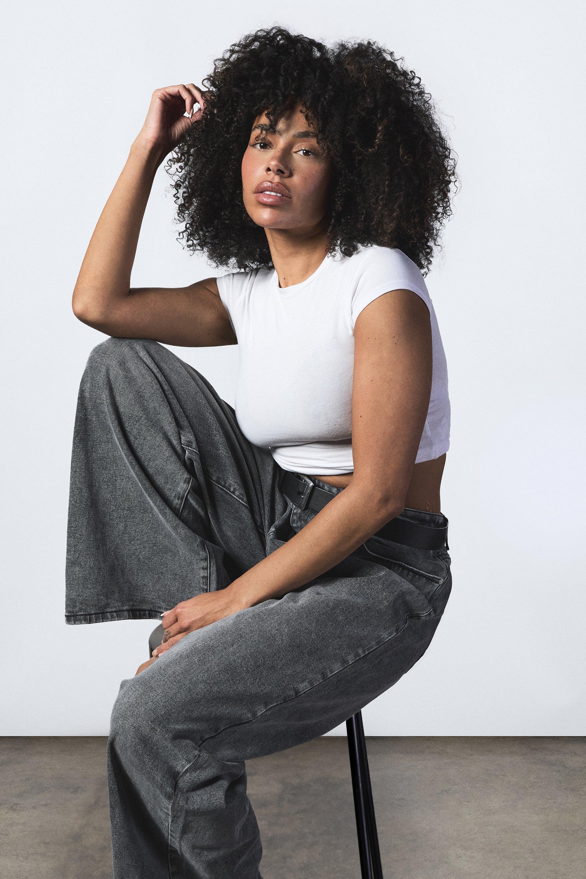 Boohoo Plus Boyfriend Jeans, Grey