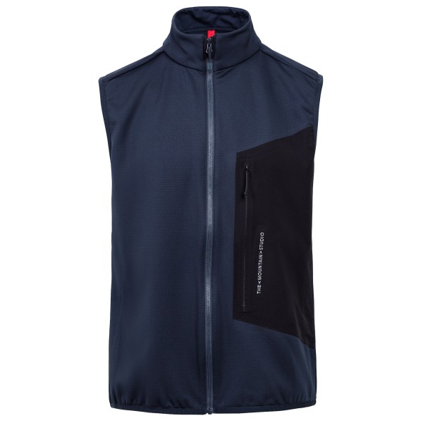 The Mountain Studio - Techno Grid Fleece Vest - Fleecebodywarmer, blauw