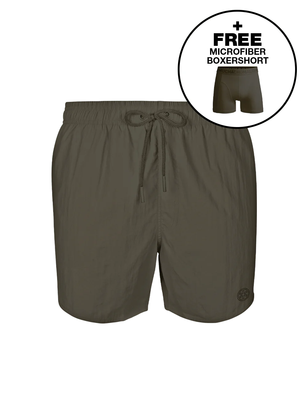 Muchachomalo Jongens zwembroek leger + gratis microfiber boxershort