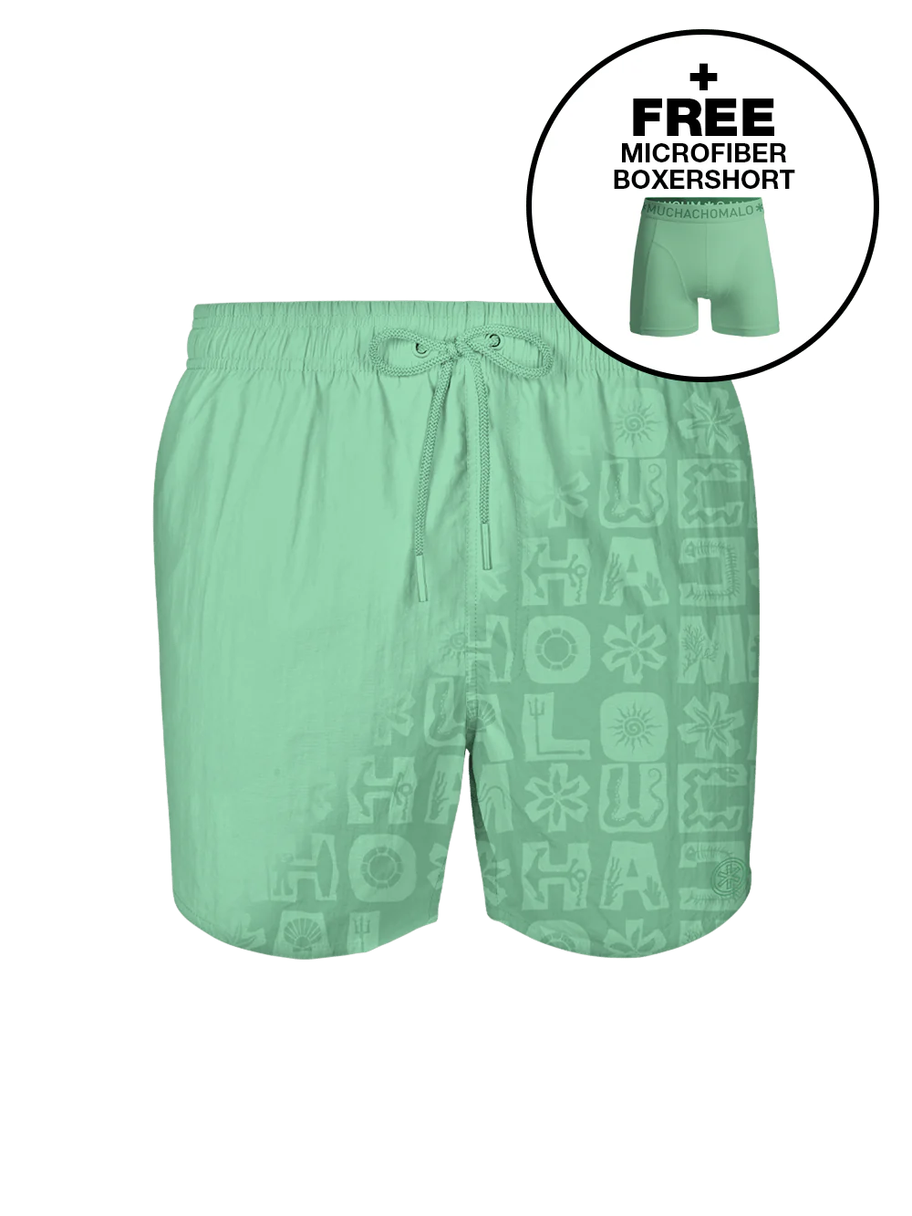 Muchachomalo Jongens zwembroek print + gratis microfiber boxershort