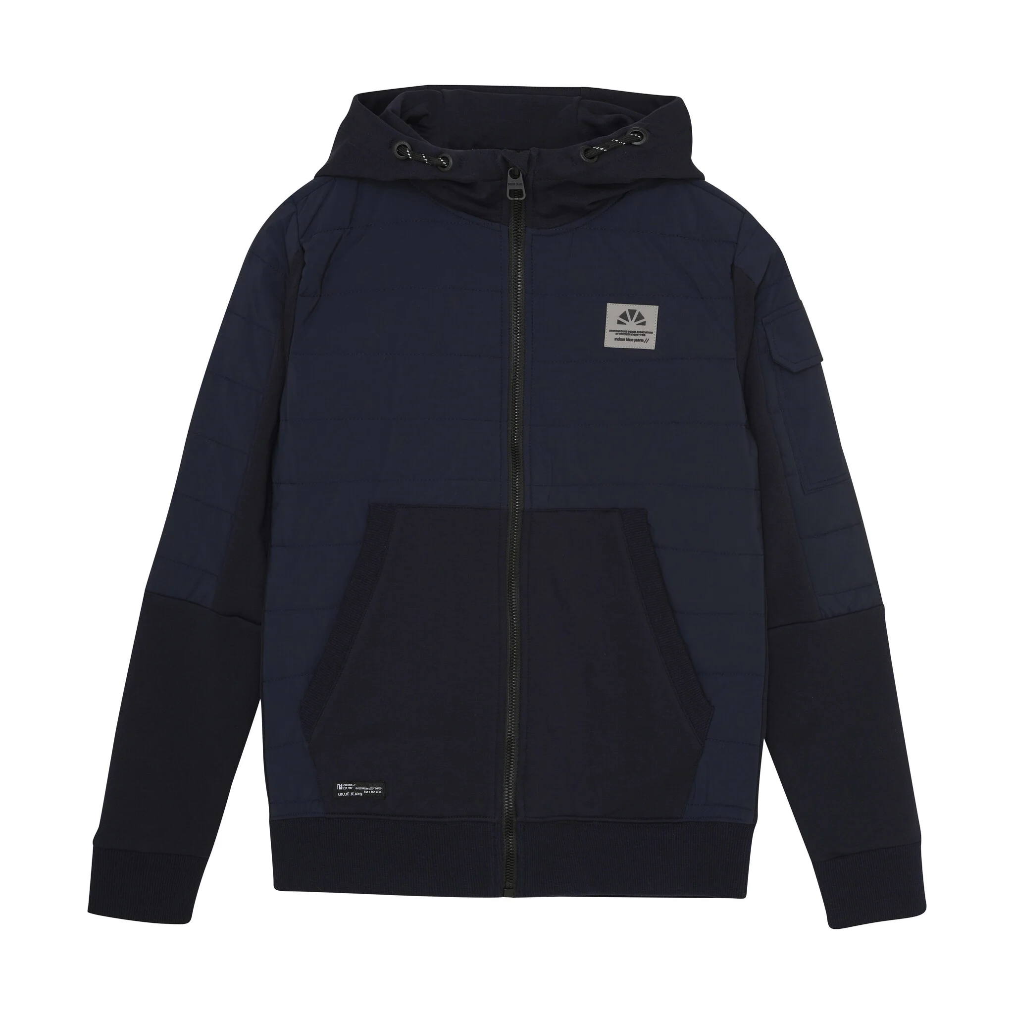 Indian Blue Zomer vest jongens navy capuchon