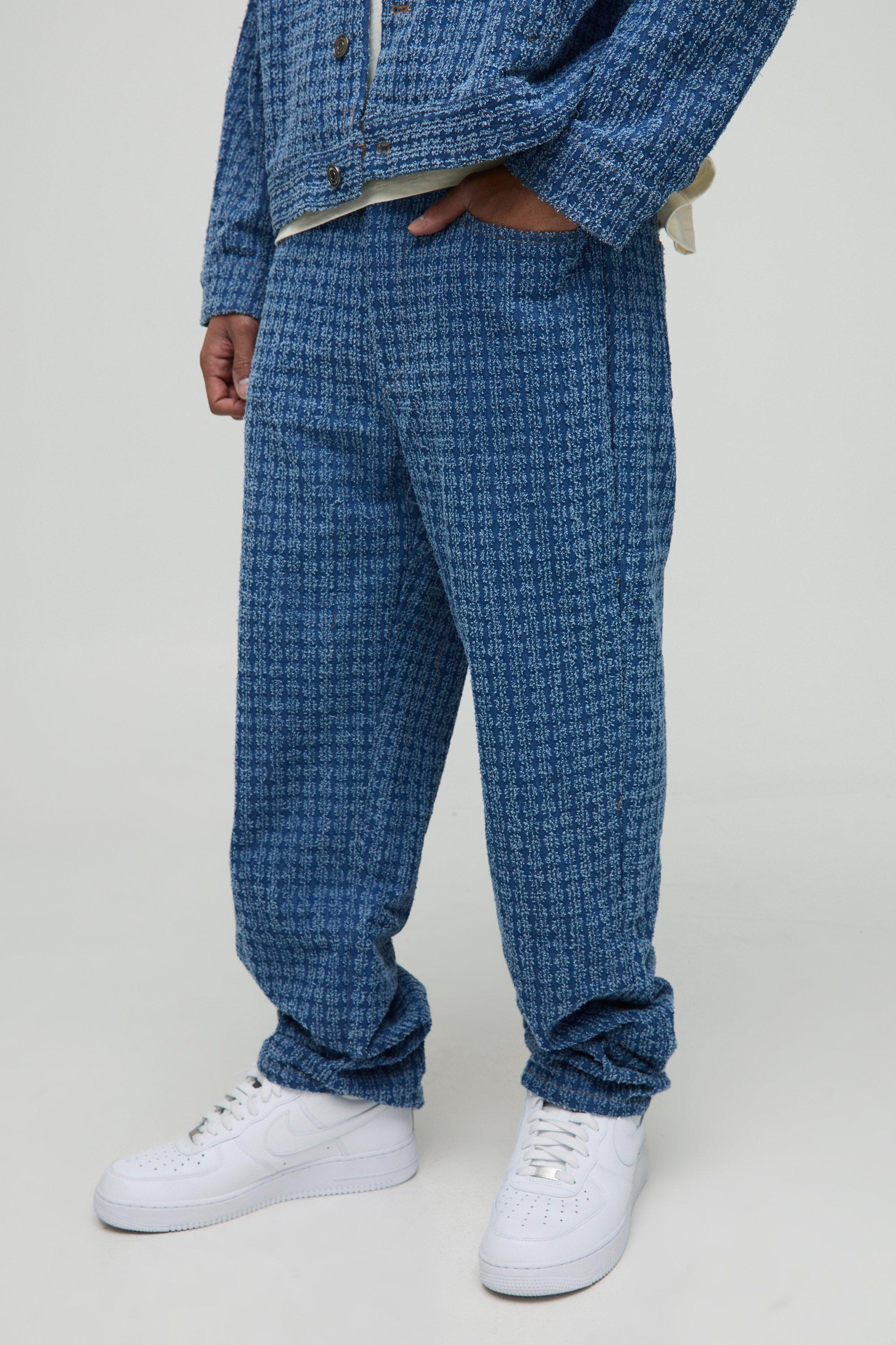 Boohoo Denim Jeans Met Rechte Pijpen En Textuur, Blue