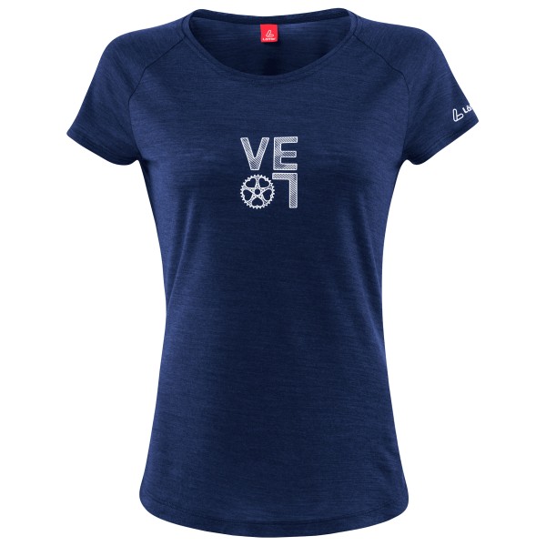 Löffler - Women's Printshirt Velo Merino-Tencel - Merinoshirt, blauw