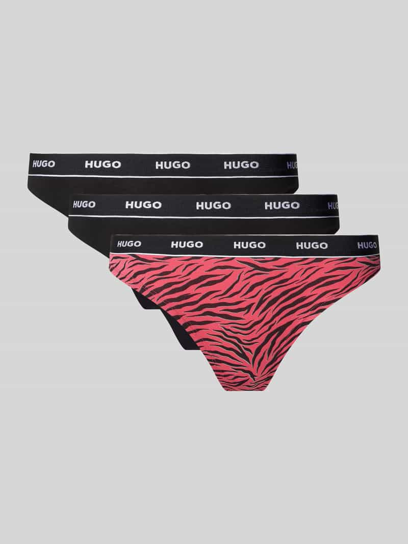 HUGO String met elastische band met label in een set van 3 stuks