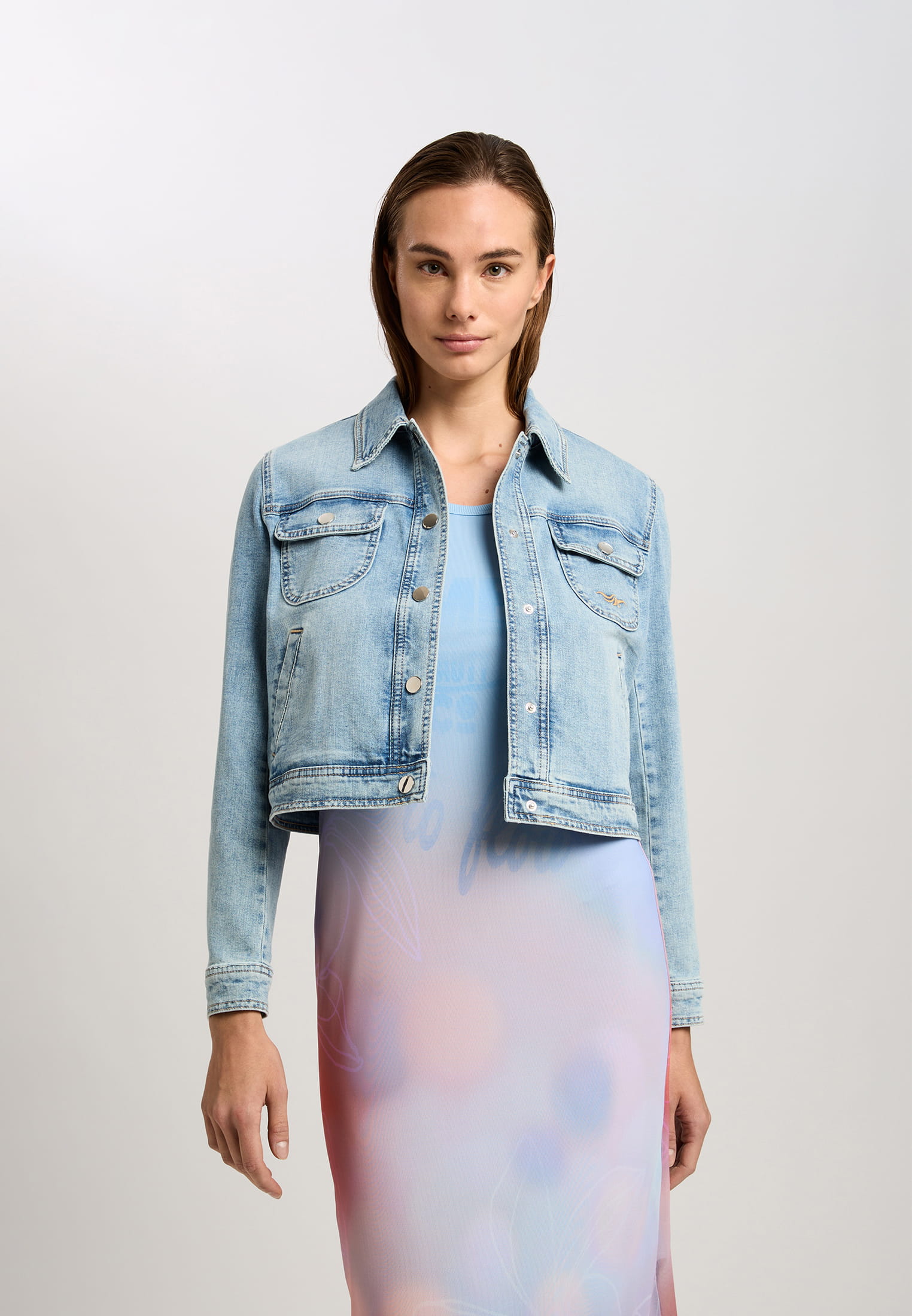 MARC AUREL Jeansjacke mit mittelblauer Waschung