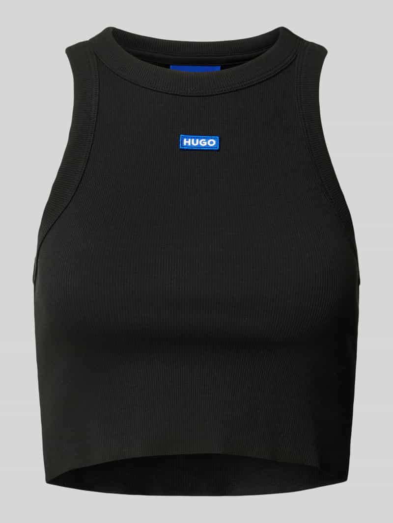 Hugo Blue Tanktop met labeldetail
