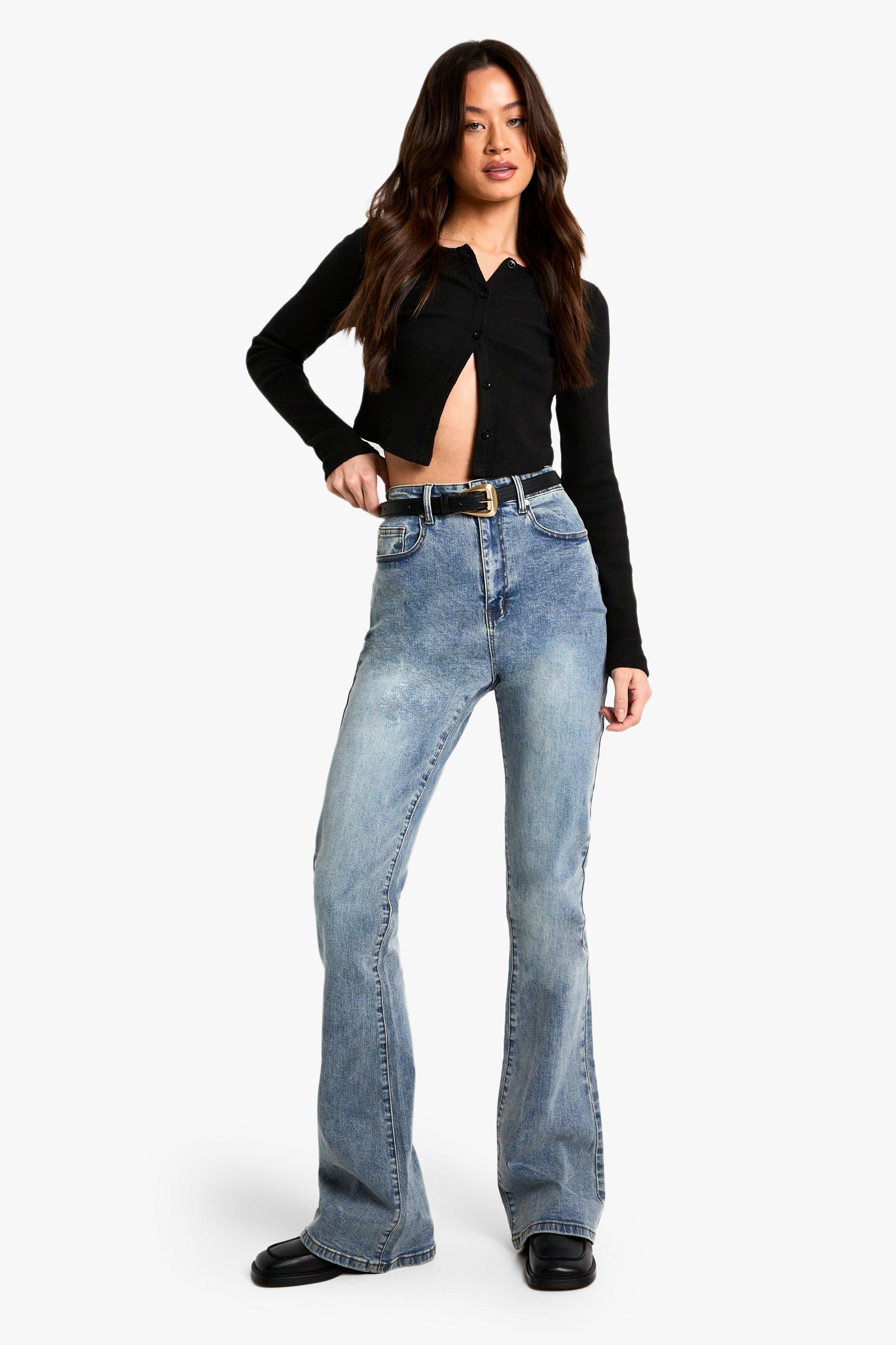 Boohoo The Tall Jeans Met Wijde Pijpen, Vintage Wash