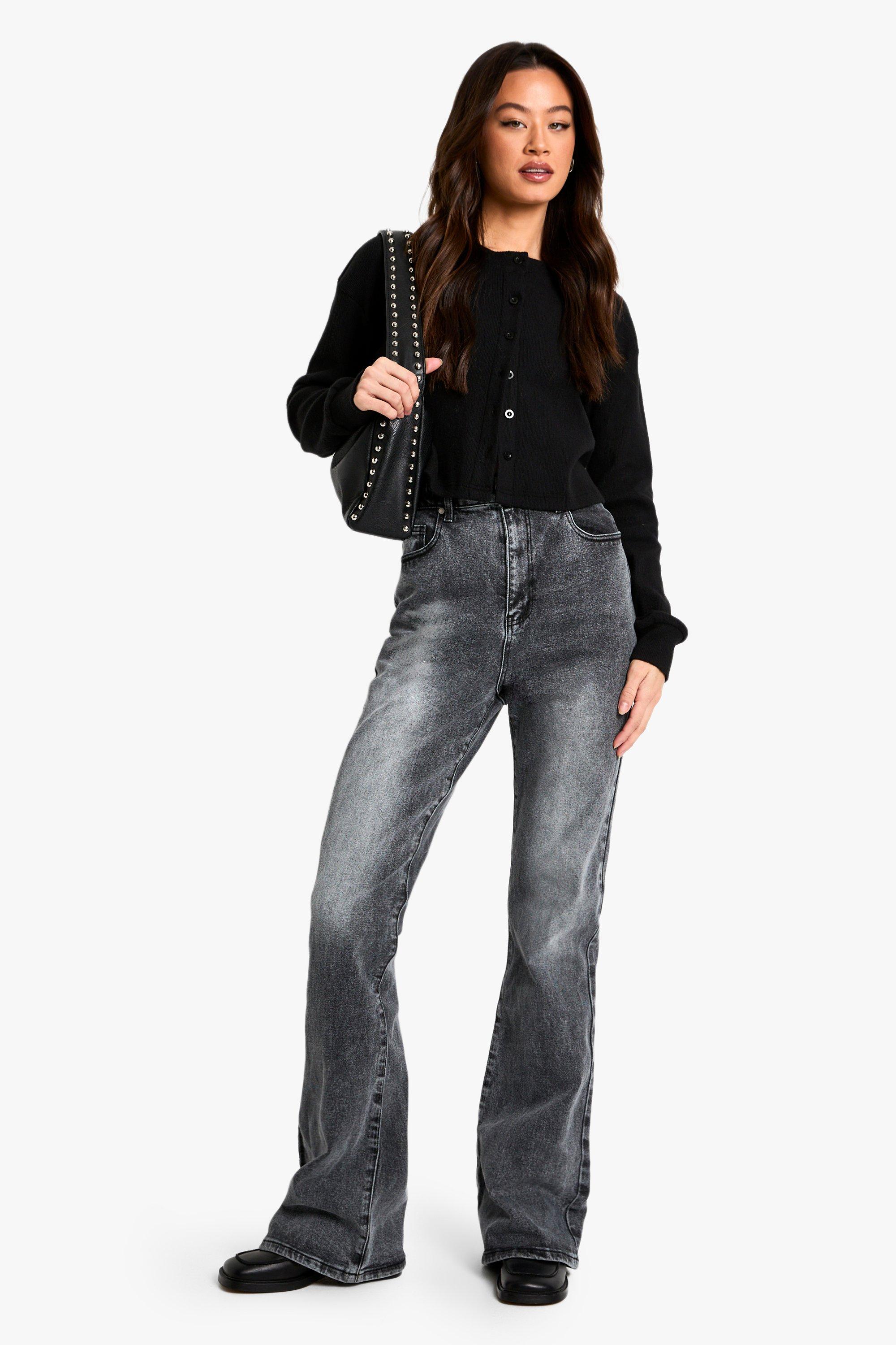 Boohoo The Tall Jeans Met Wijde Pijpen, Grey