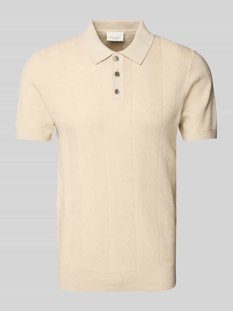 Profuomo Poloshirt met korte knoopsluiting