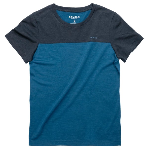 Devold - Women's Classic Linear Tee - Merinoshirt, blauw