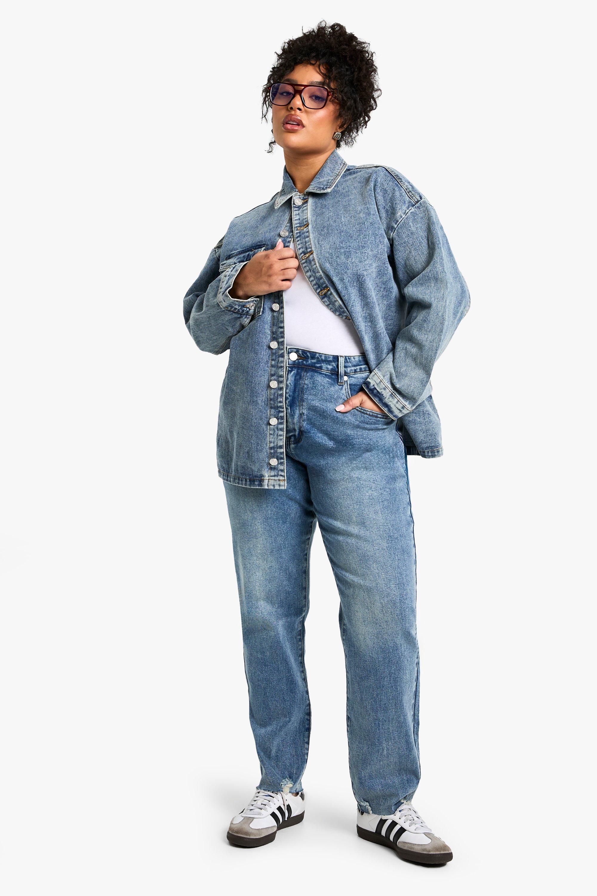 Boohoo Plus Mom Jeans, Vintage Wash