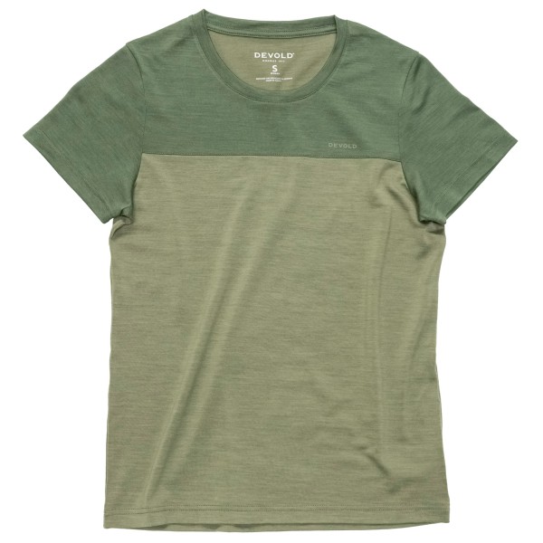 Devold - Women's Classic Linear Tee - Merinoshirt, olijfgroen