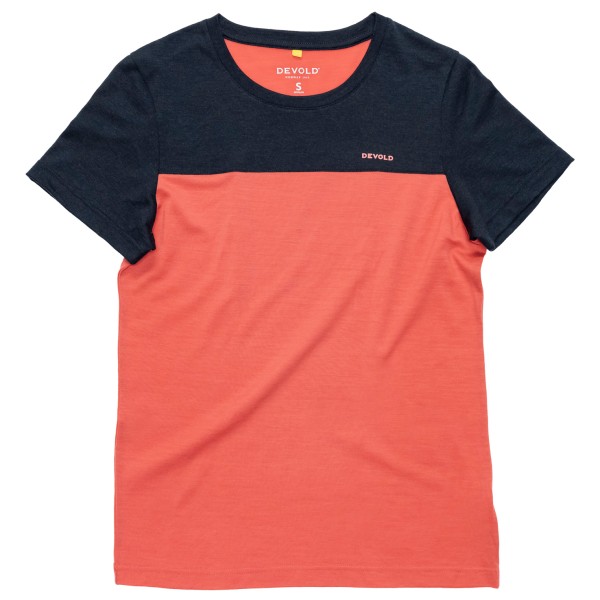 Devold - Women's Classic Linear Tee - Merinoshirt, rood