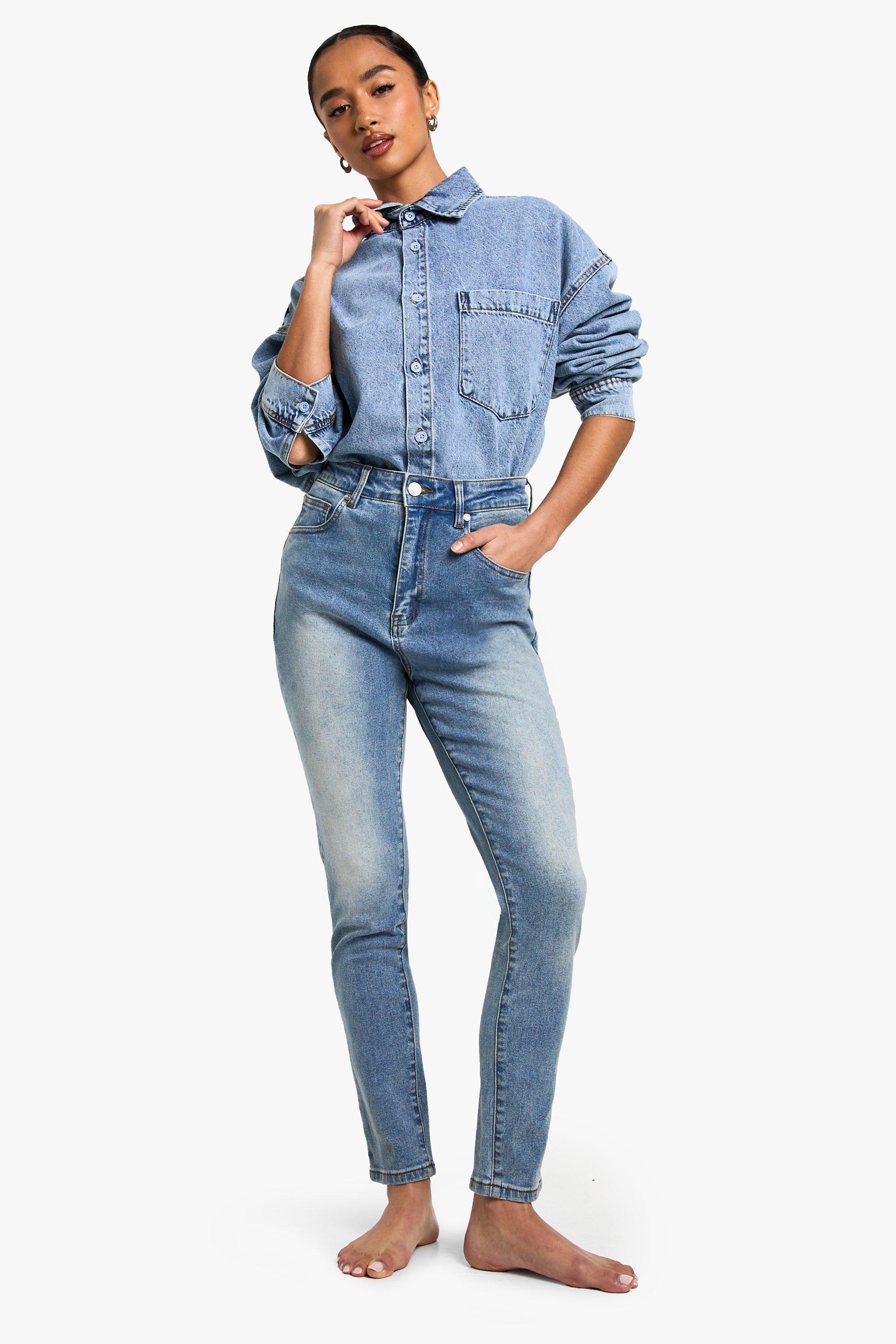 Boohoo The Petite Skinny Jeans, Vintage Wash