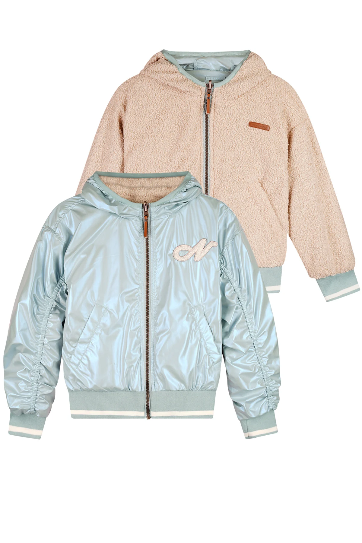 NoNo Zomer reversibel zomerjas meisjes mint capuchon beau