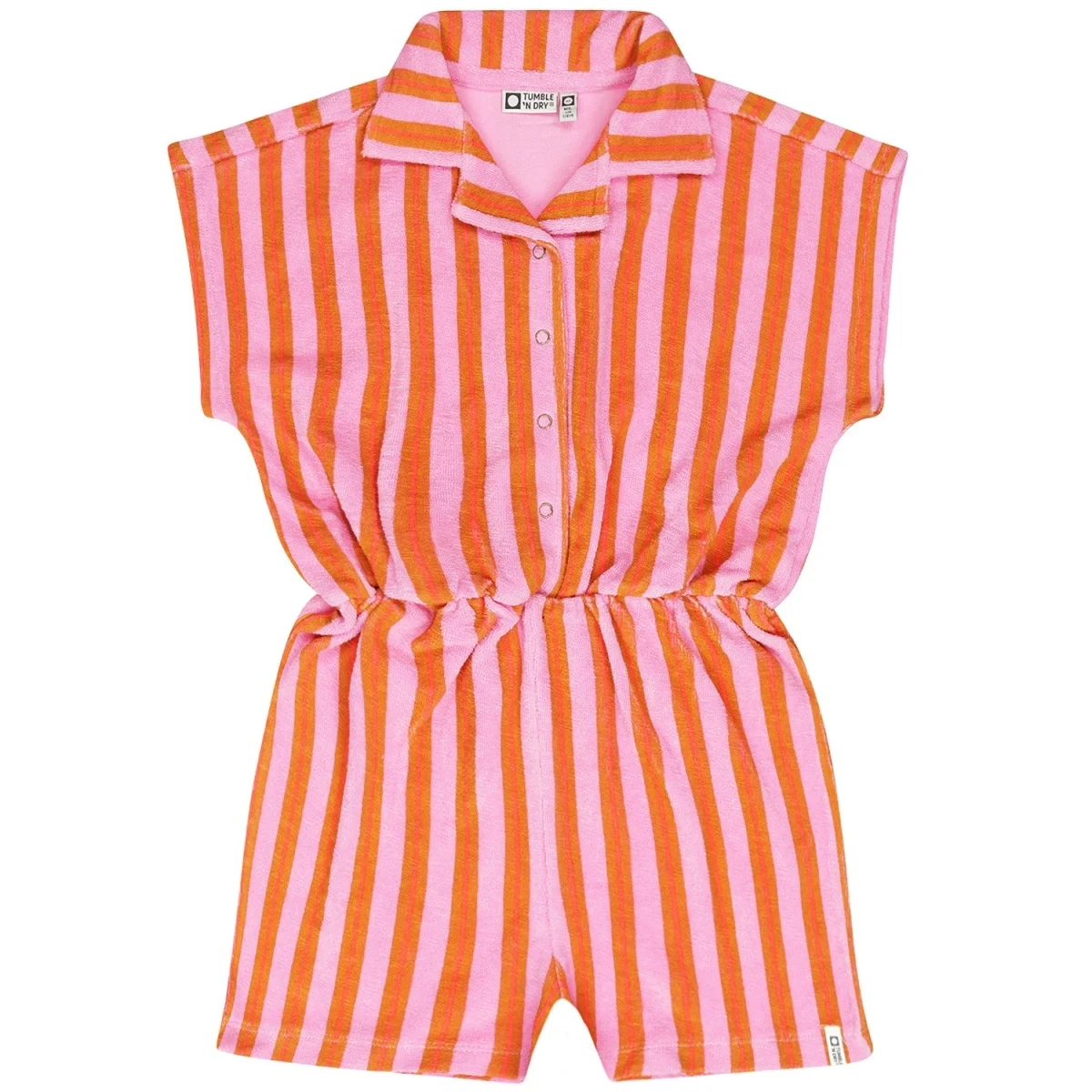 Tumble 'n Dry Zomer jumpsuit meisjes roze/ gestreept la barre