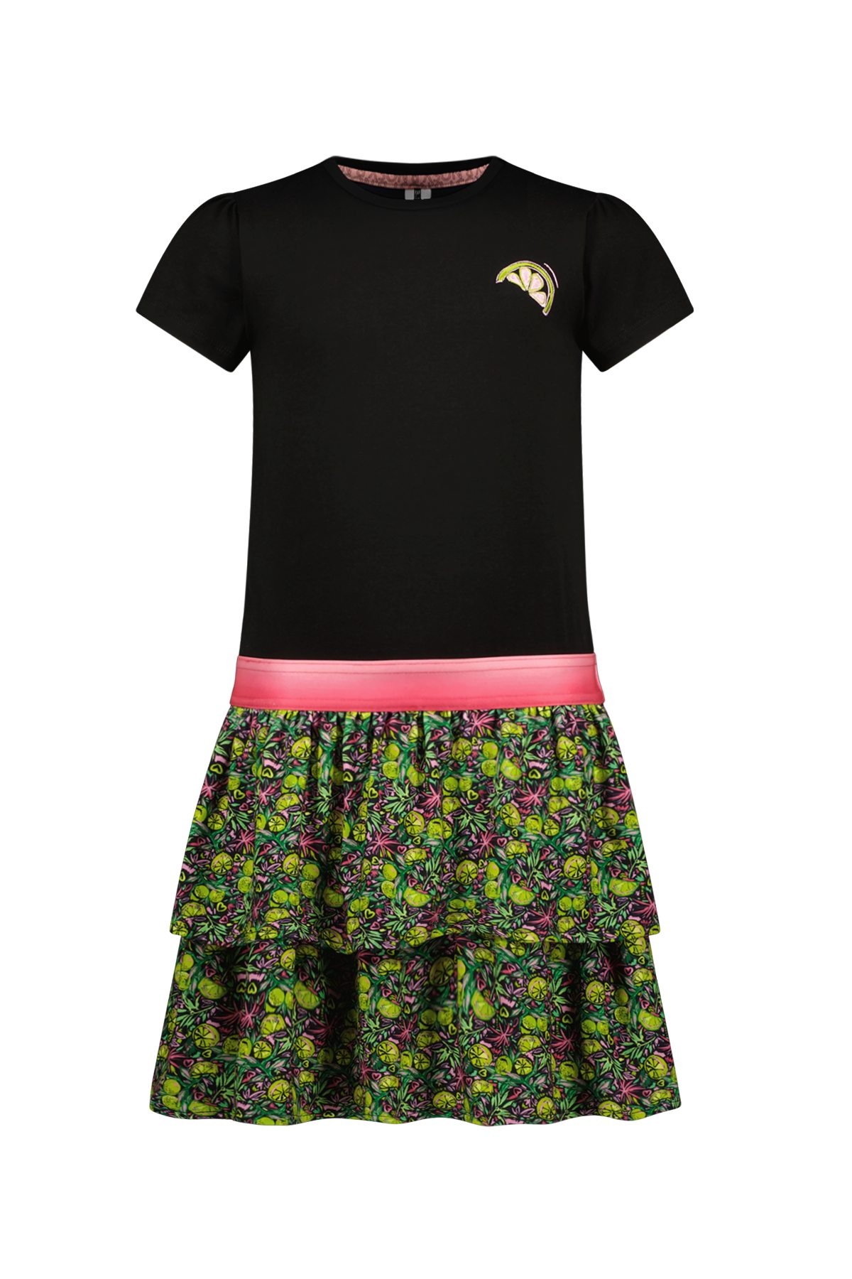 B.Nosy zomer jurk meisjes - zwart - 2-laags - Dunya