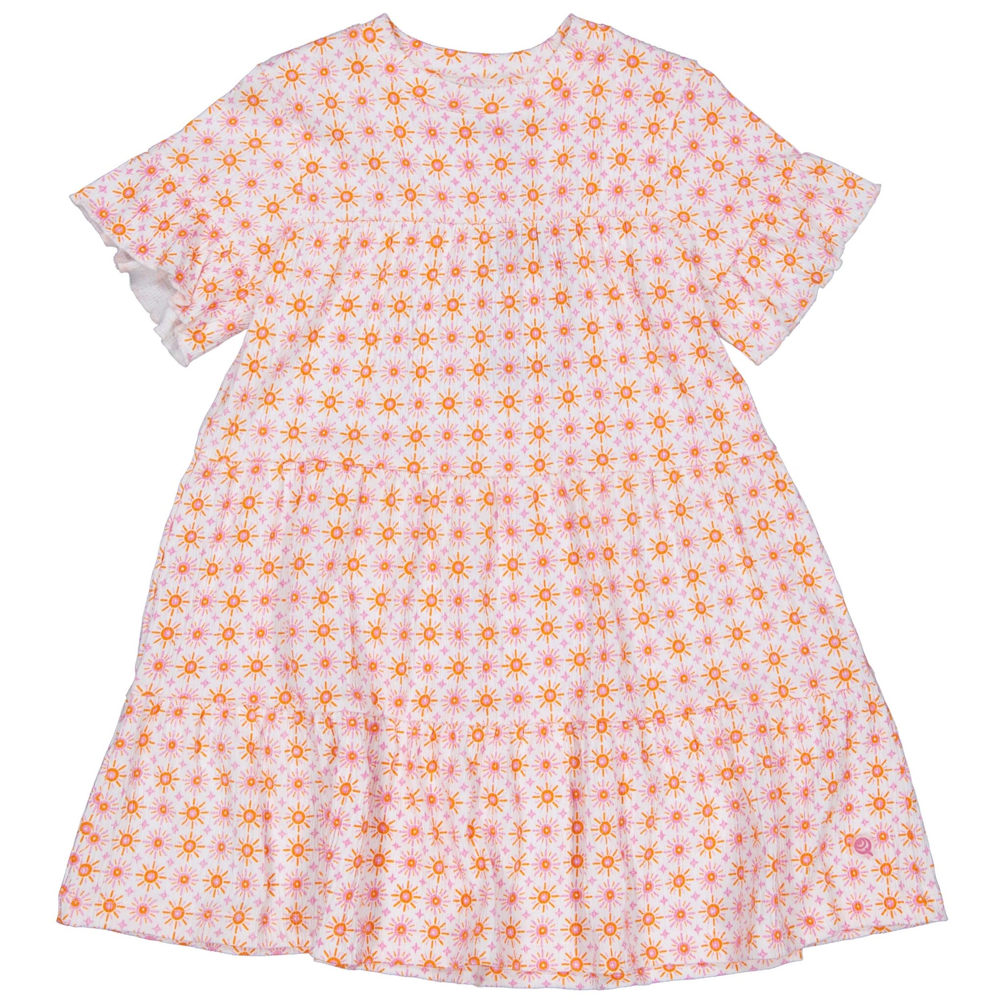 Quapi Zomer jurk meisjes - oranje - AOP grafisch - Zaara