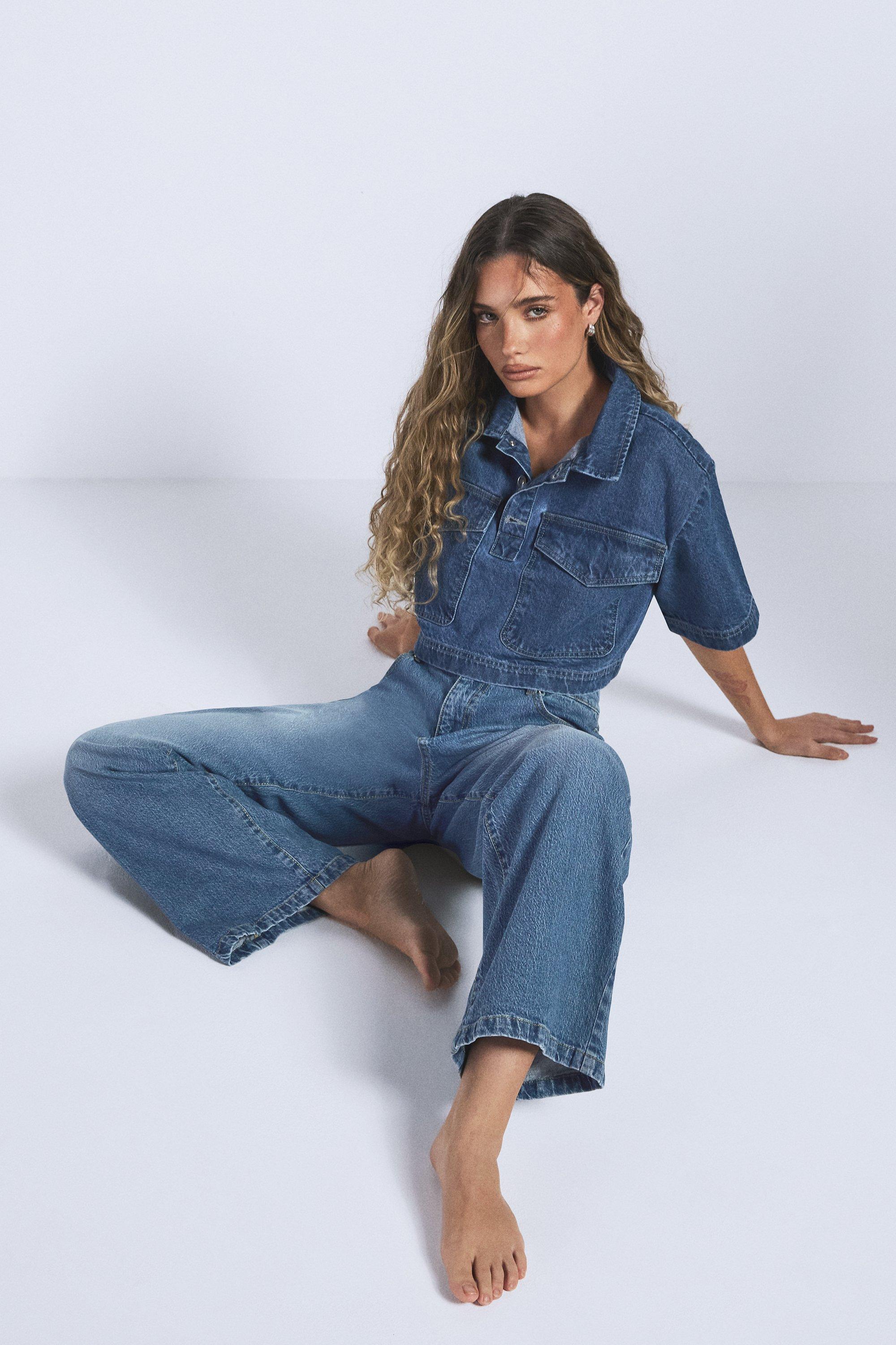 Boohoo Wide Leg Jeans, Vintage Wash