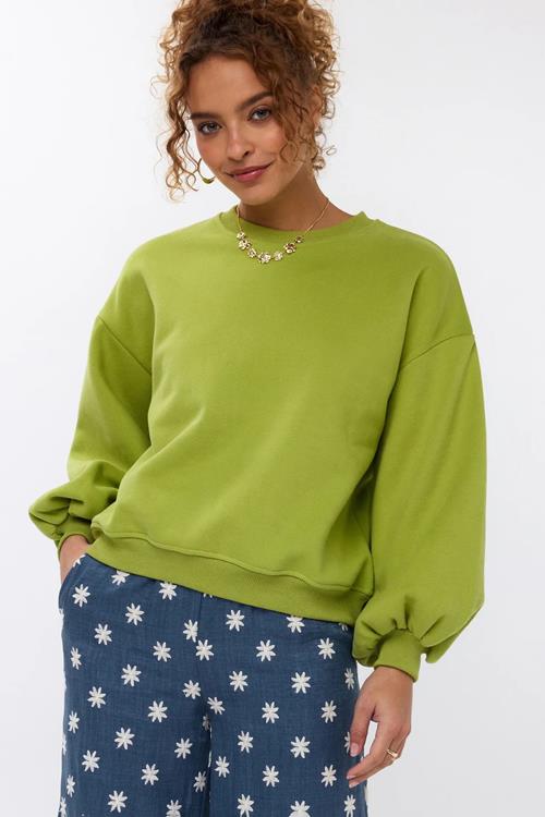 Ydence Sweater Floral | Apple green