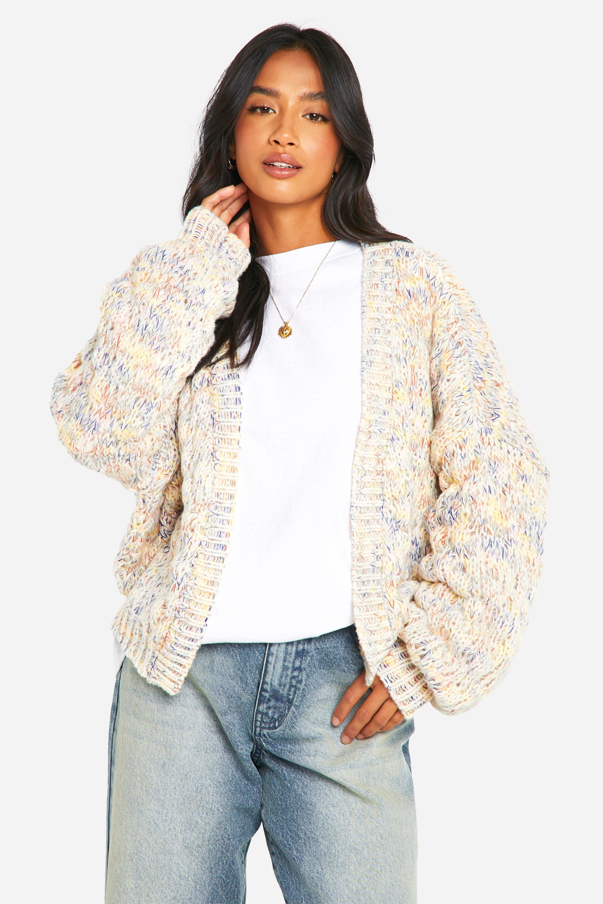 Boohoo Petite Gebreide Bolletjes Cardigan, Multi
