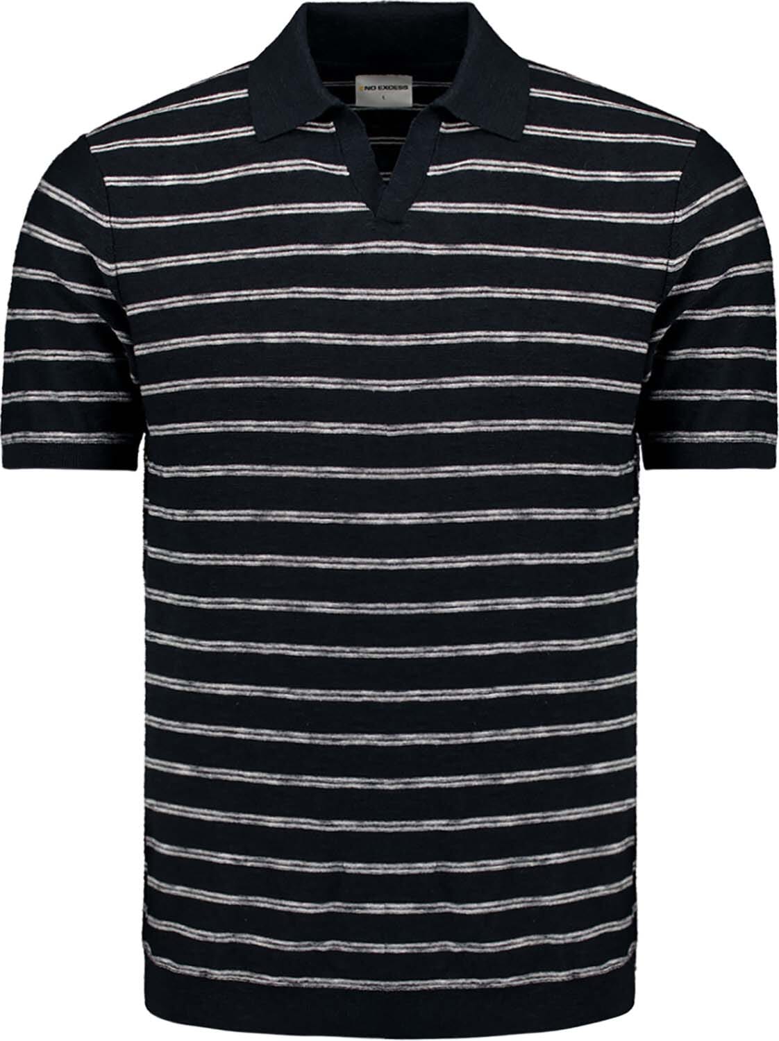 No Excess Polo Stripe Blauw heren