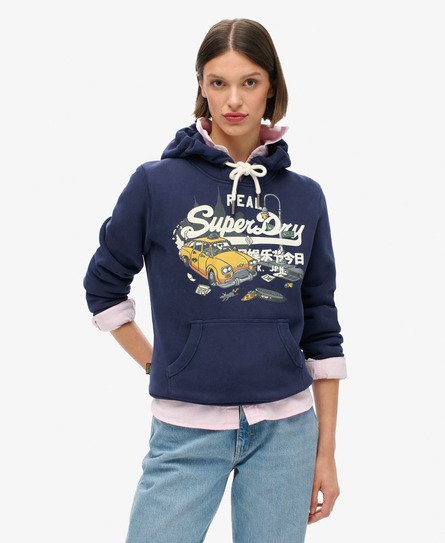 Superdry Vrouwen New York Hoodie met Print Blauw