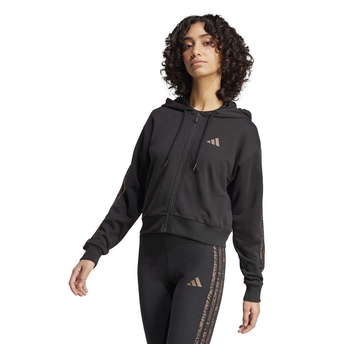 ADIDAS SPORTSWEAR Zip-up hoodie 3-Stripes, dierenprint