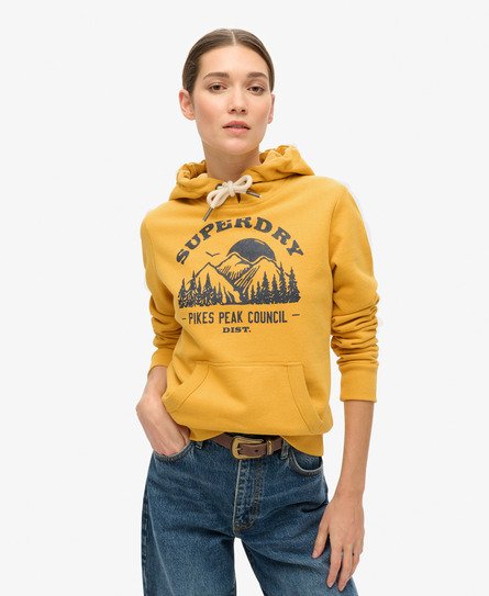 Superdry Vrouwen Lo-fi Outdoor Hoodie met Afbeelding Geel